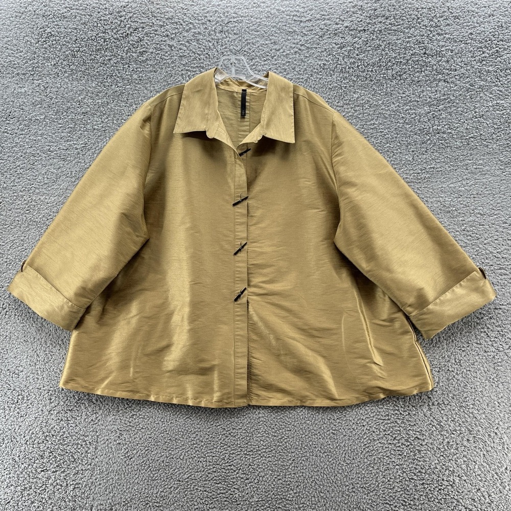 IC Connie K Jacket Womens 3XL Gold Shiny Swing Party Event Topper Made in USA